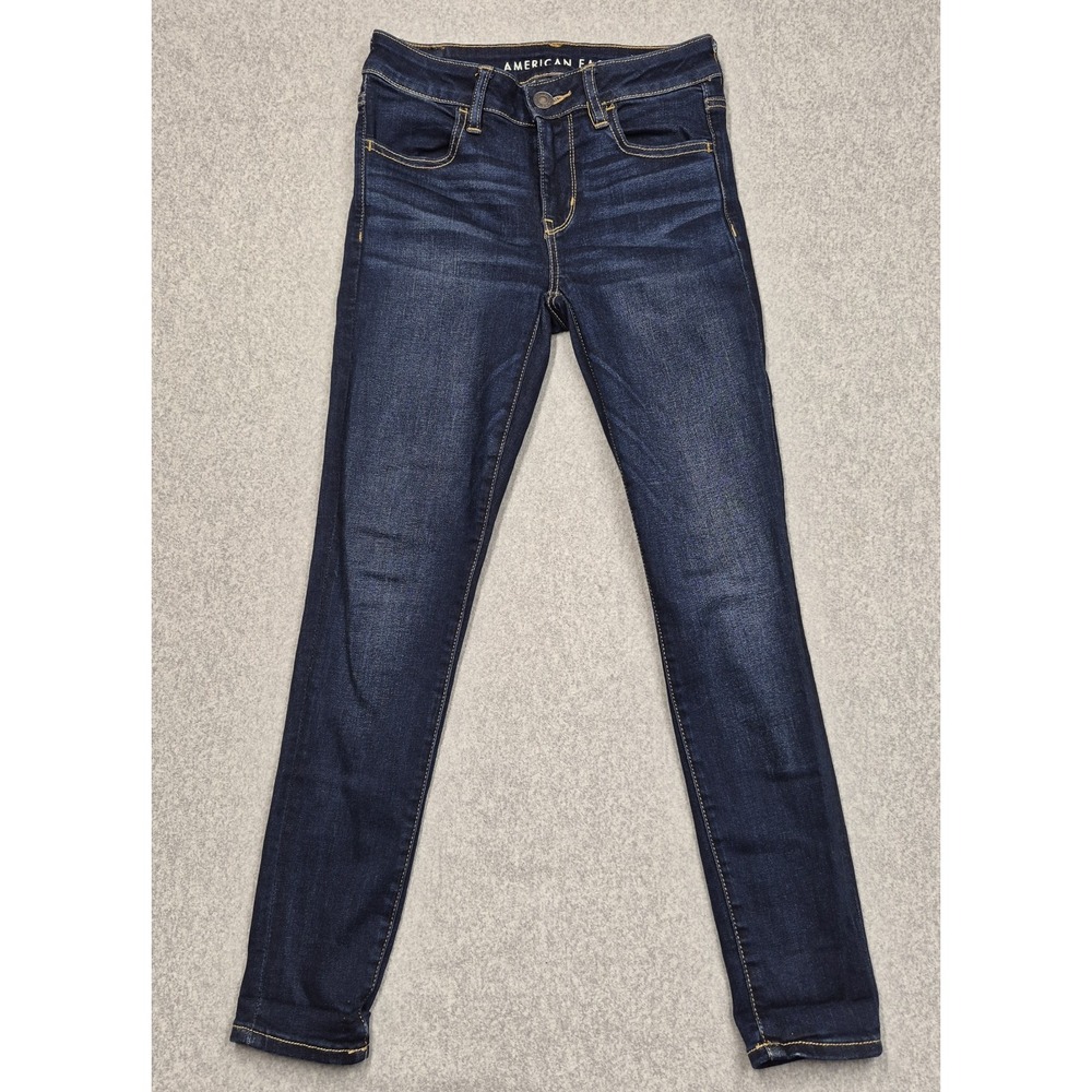 American Eagle Jeans Women 4 Blue Denim Outfitters Jegging Regular Stretch